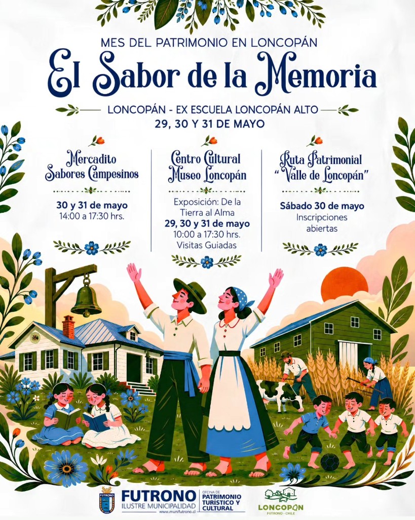 Afiche El Sabor de la Memoria — Mes del Patrimonio en Loncopán
